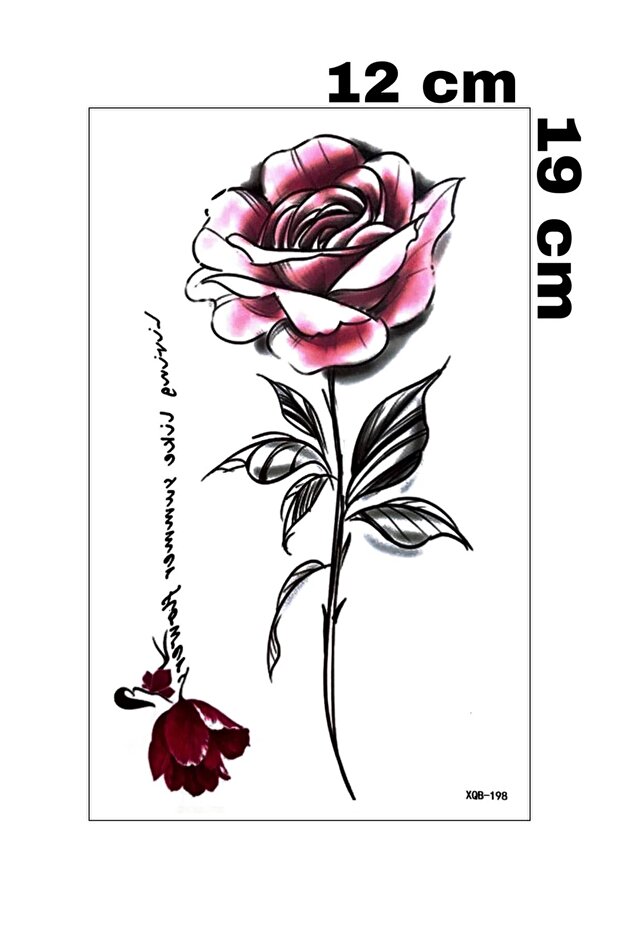 KIRMIZI GÜL KOL BİLEK VUCUT İÇİN GEÇİCİ DÖVME - 2