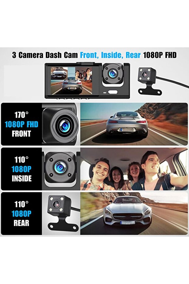 Liwankaqi Dash Cam Front and Rear, 1080P Car Camera Dash Cam with G-sensor Parking Monitor Loop Reco - 5