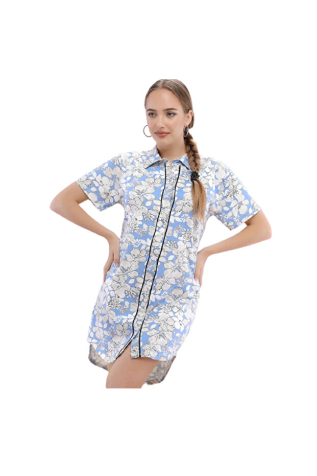 ثوب نوم قطن بزراير - NG 766 - 1