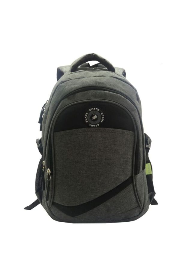 School Backpack, Color Gray, Material Polyester - 1