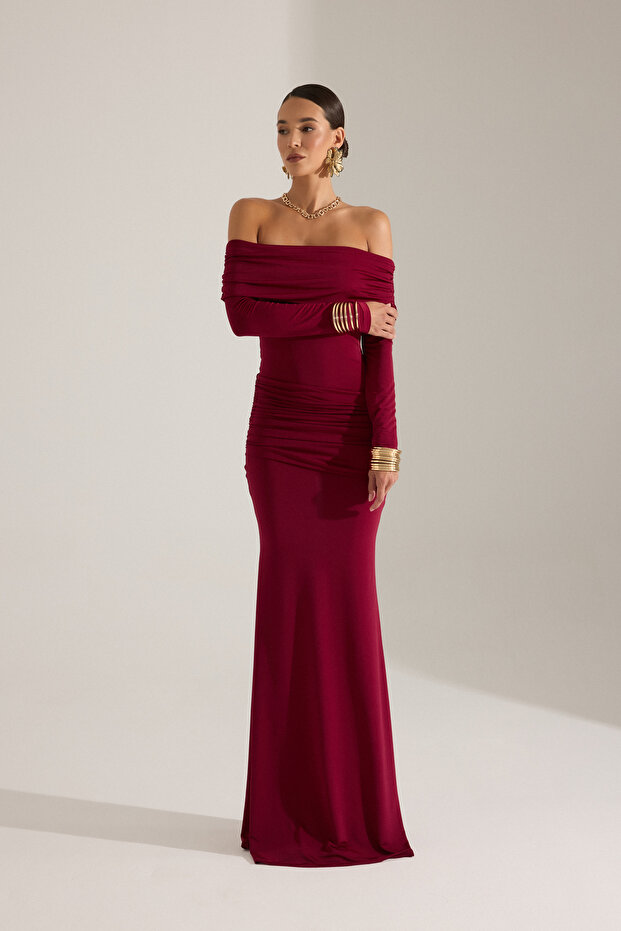 LARA BORDO ELBİSE - 2