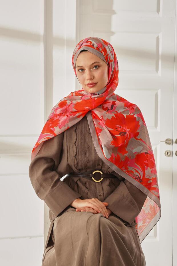 شال ناعم منقوش 70023-10 - 3