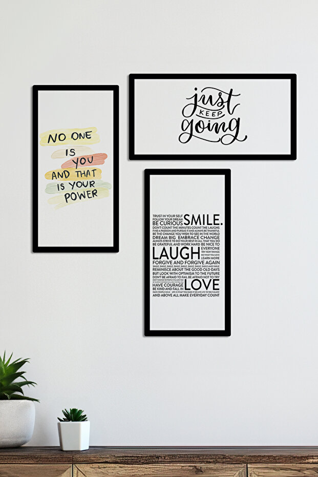 Just Going No One You and That Is Your Power Smile Laugh Love Written 3 Piece Mdf Table Set