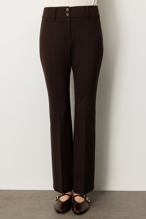 İspanyol Paça Cepsiz Pantolon - 3