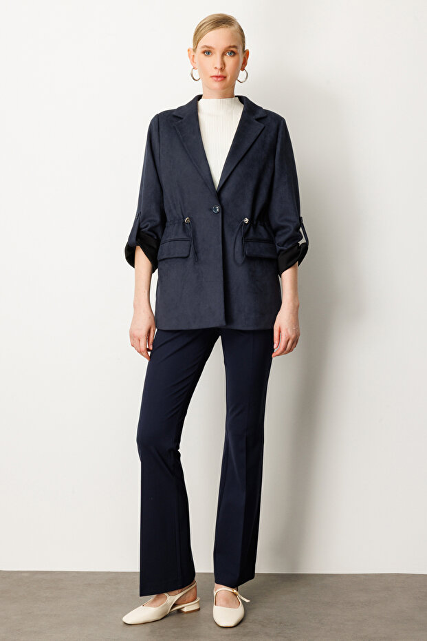 Suede Jacket with Flap Pockets - 5