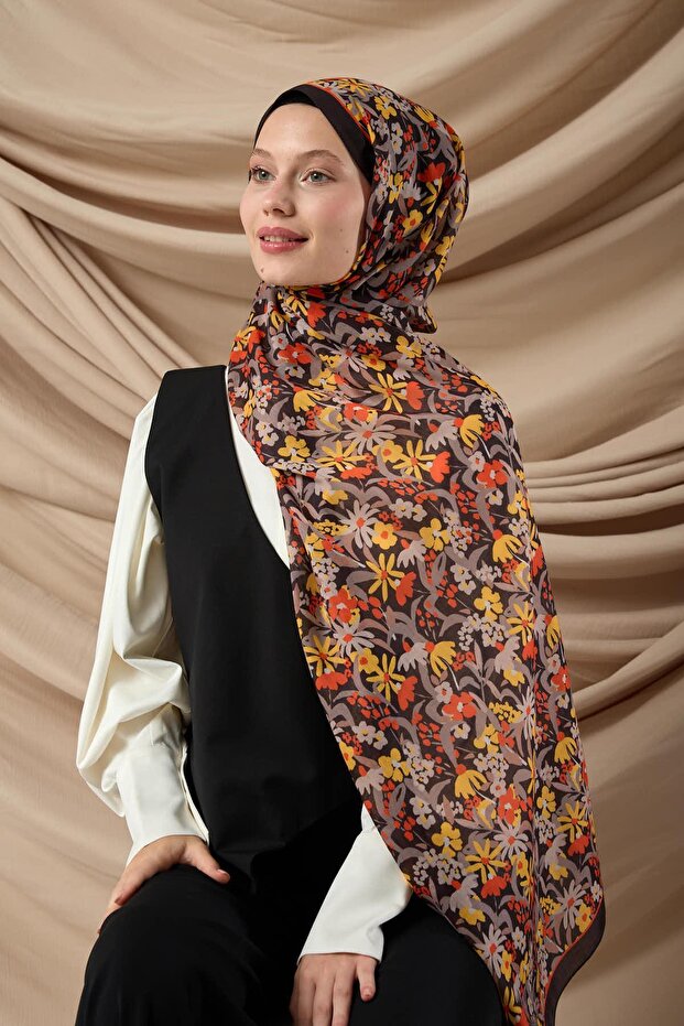 شال ناعم منقوش 70019-17 - 6