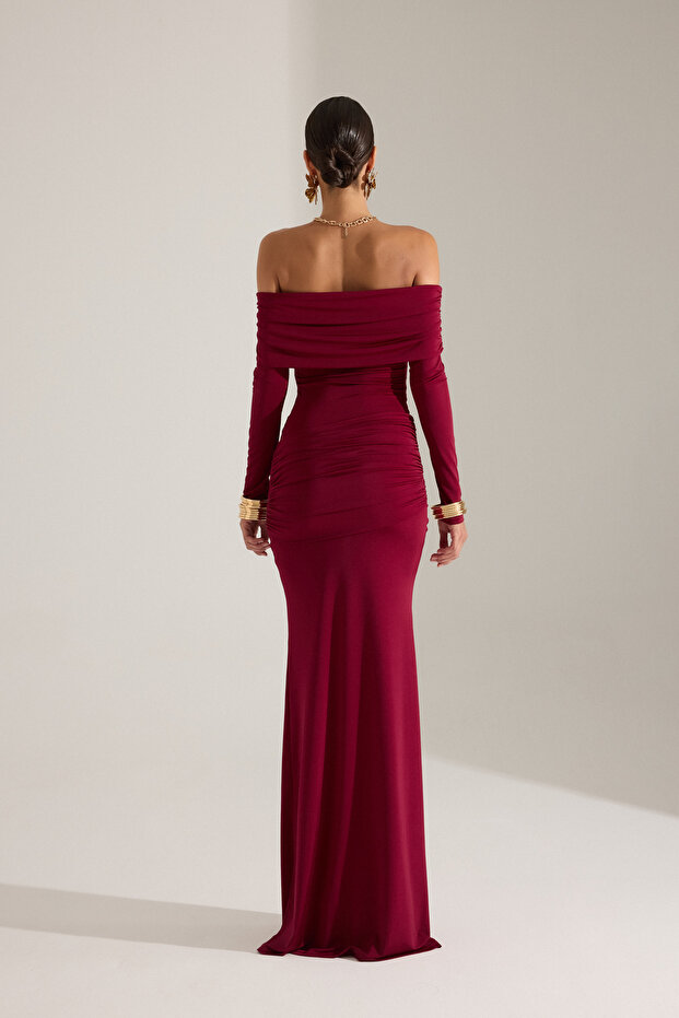 LARA BORDO ELBİSE - 6