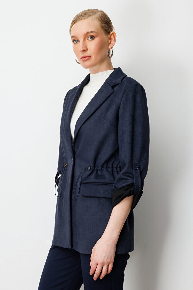 Suede Jacket with Flap Pockets - 4