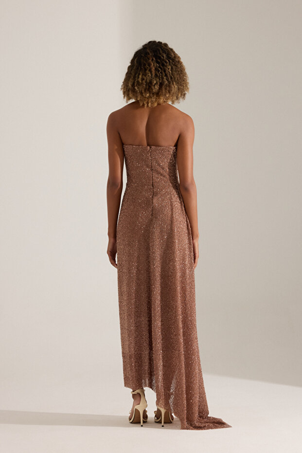 AMBER KAHVE ELBİSE - 4