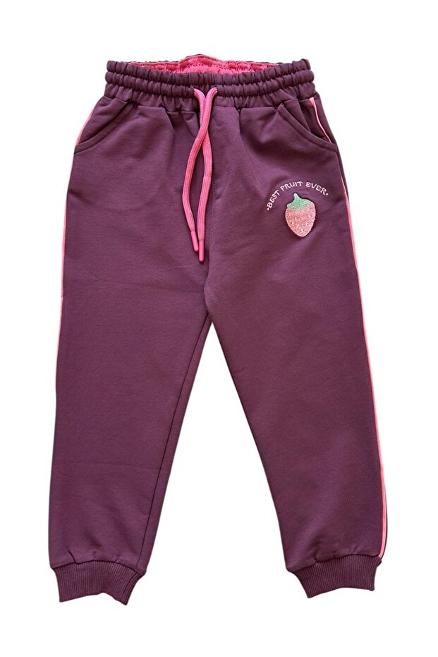 Strawberry Embroidered Girl's Sweatpants