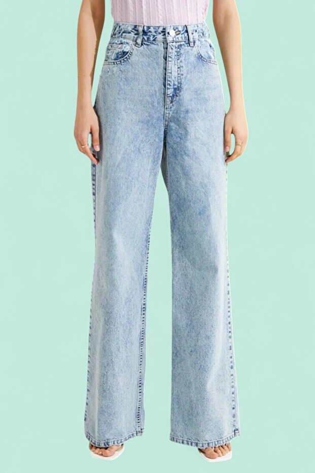 Blue Wide Leg Women's Jeans