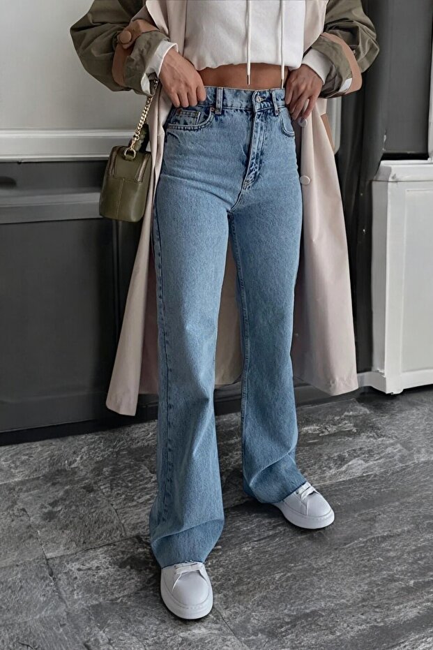 Ice Blue Wide Leg Jeans