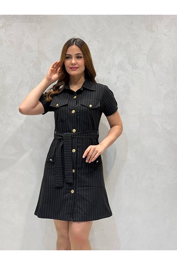 Düğmeli Elbise - 2