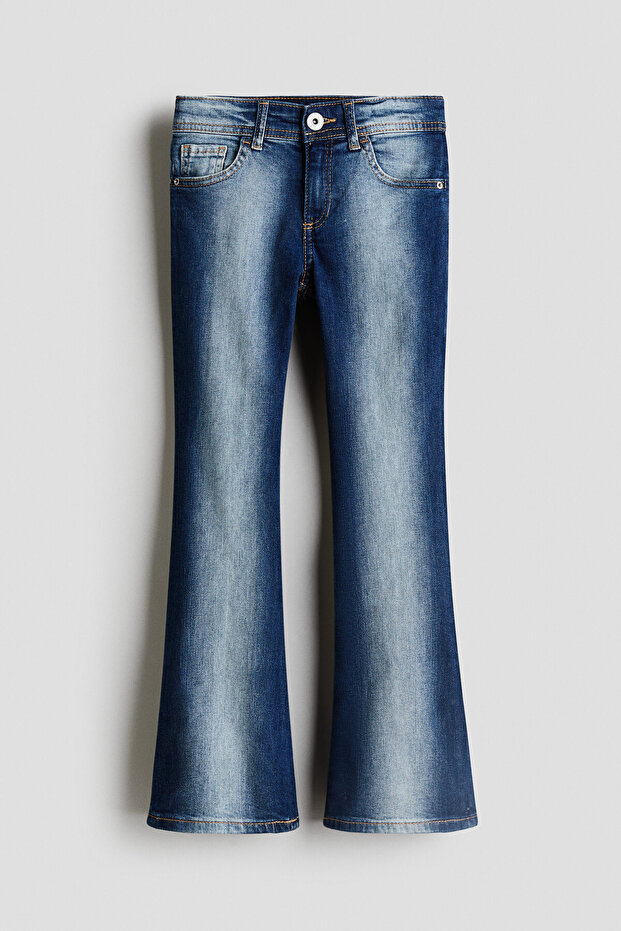 Flared Leg Low Jeans - 1