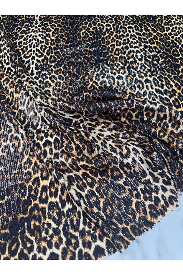 Leopar Desen Likralı Payet Elbise Etek AbiyeElbise Şalvar ÜRÜNÜMÜZ ADET OLARAK SATILIR 1 ADET 1 METR - 2