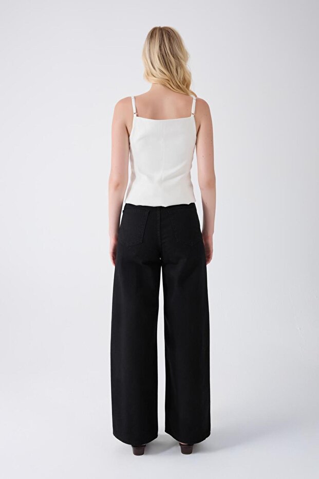 KADIN BAGGY JEAN YÜKSEK BEL GENİŞ PAÇA KOT PANTOLON - 9