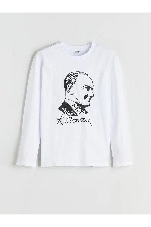 Lcw Kids Crew Neck Ataturk Printed Boys T-Shirt (W5)