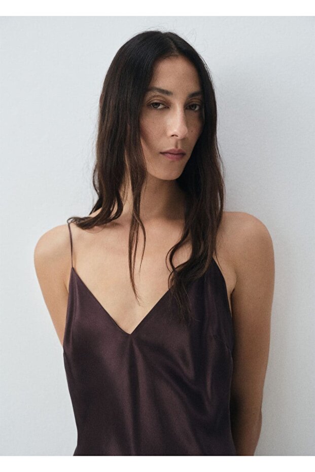 Saten ipek elbise - 8