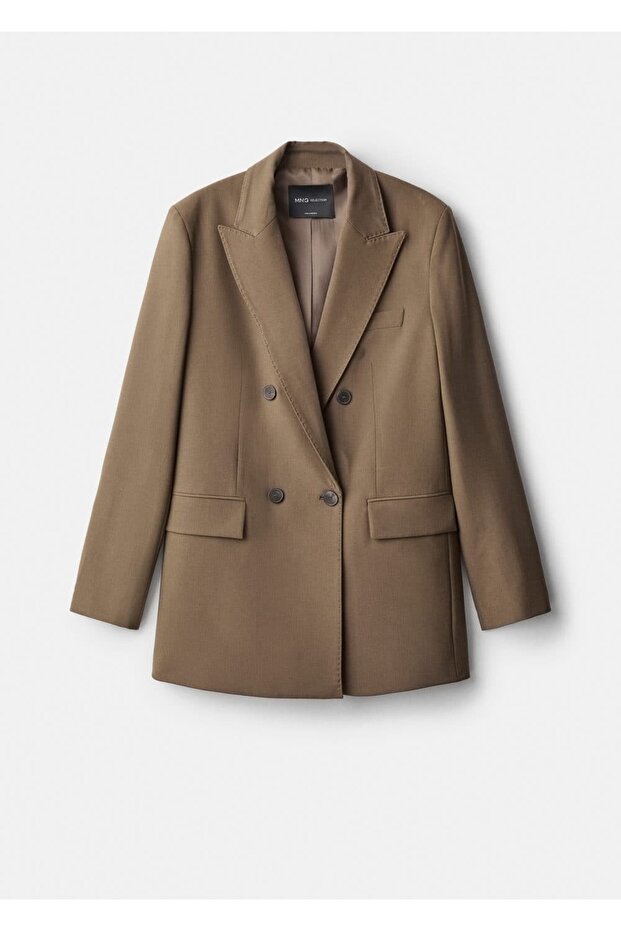 Double Button Fabric Blazer Jacket - 3