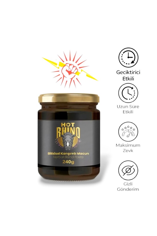 Hot Rhino Erkekler İçin Bitkisel Karışımlı Performans Artıran Ballı Atom Macun 240 Gr X 4 Adet - 1
