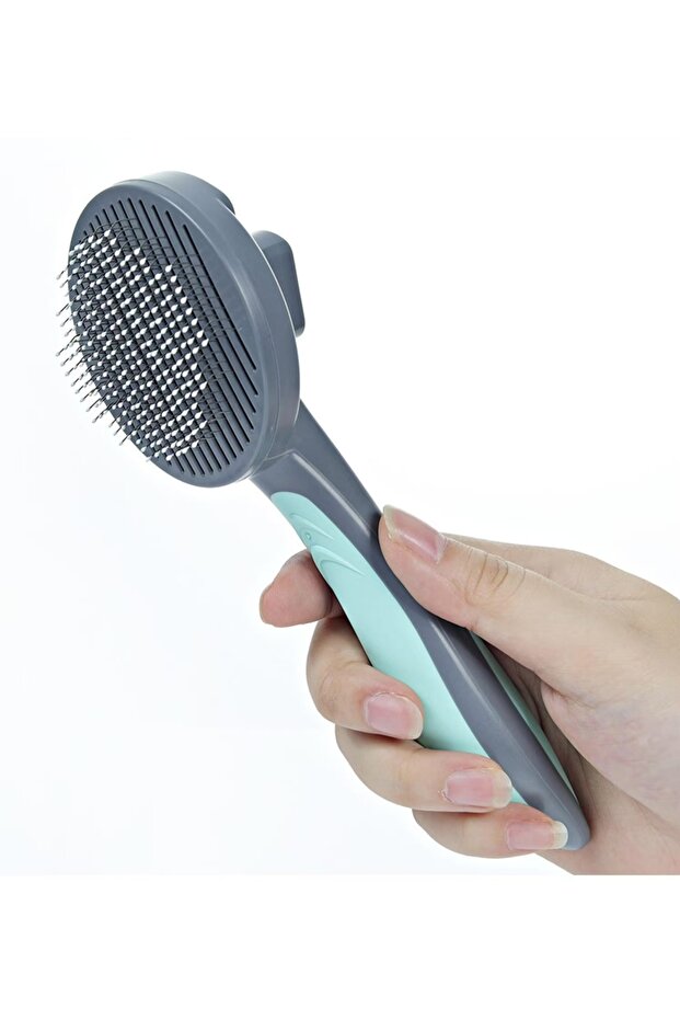 Pet Cat Dog Automatic Cleaning Buttoned Hair Collector Comb and Grooming Brush