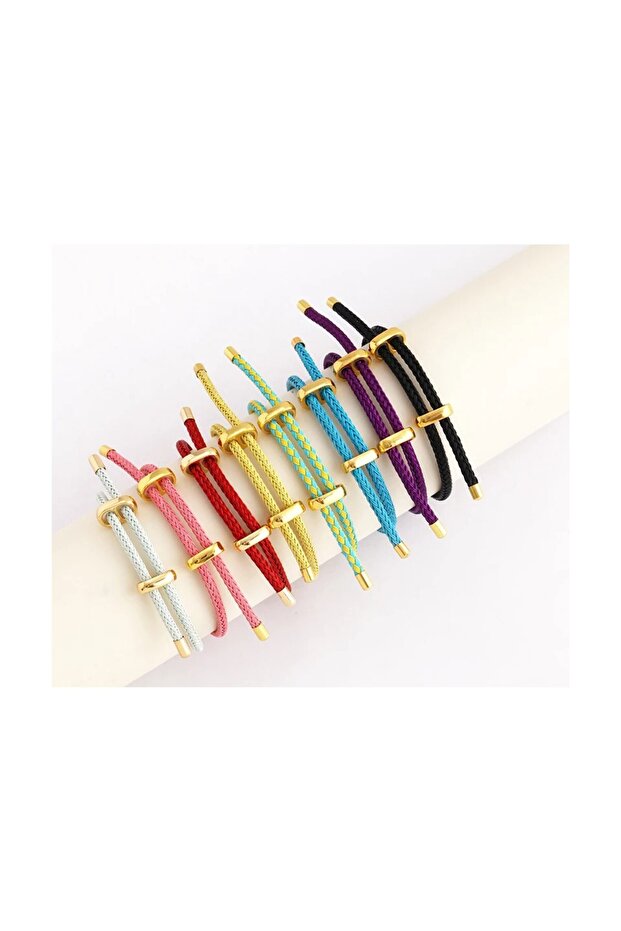 Unisex Colorful Braided Adjustable Steel Wire Bracelet