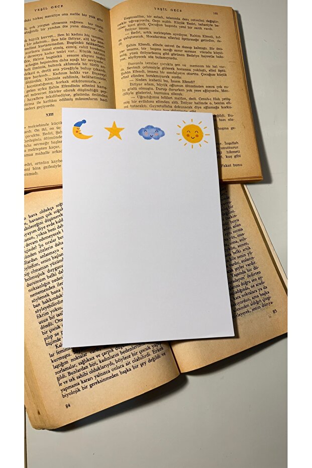 Sun and Cloud Notepad Tear Off Notebook, Glue Notepad, A5 Notebook, Unlined Notebook Notepad - 4