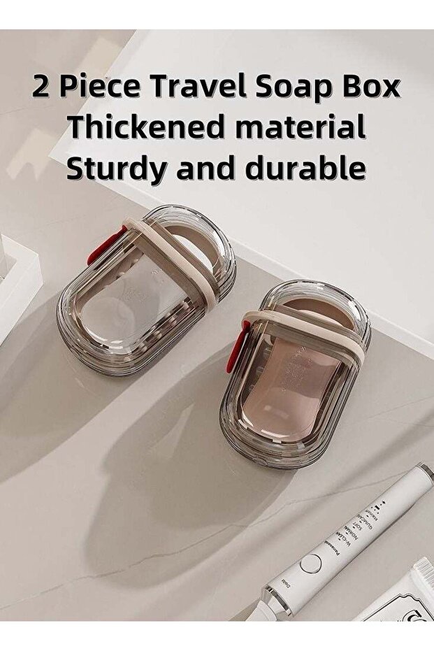 2 PieceTravel Soap Case, 100% Leakproof Soap Box with Lid, Bar Soap Holder for Traveling, Portable