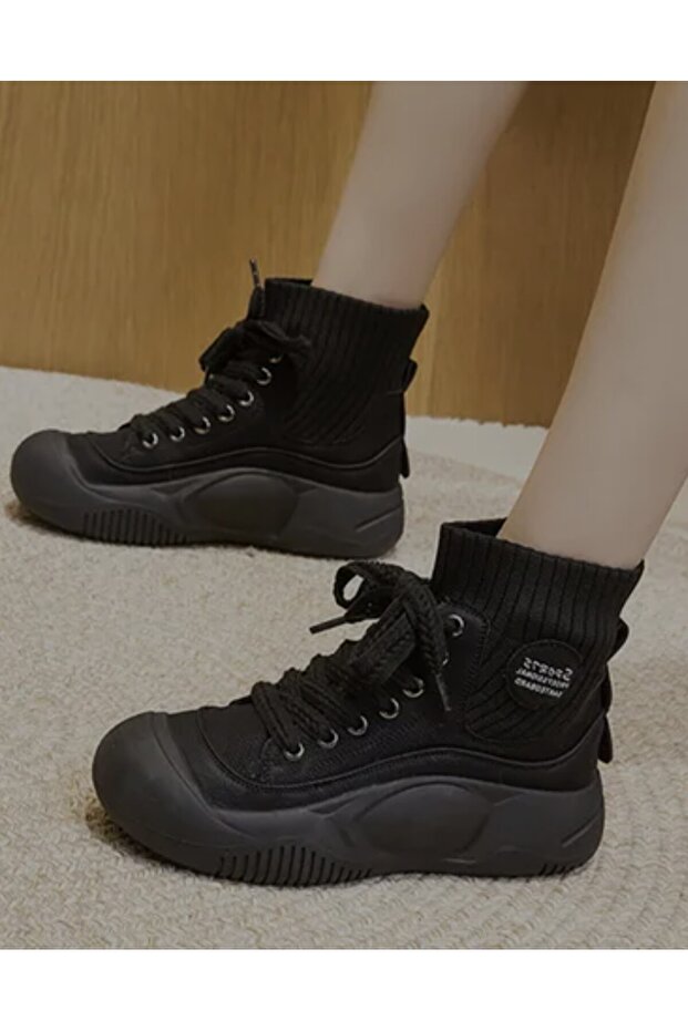 Thick Sole Pu Leather Boots