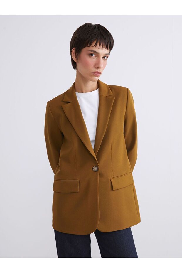 Krep Kadın Blazer Ceket - 4