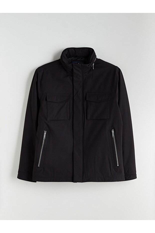 Standart Kalıp Kapüşonlu Erkek Mont - 1