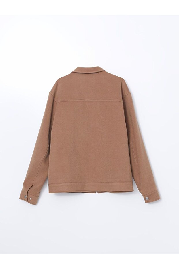 Standart Kalıp Gömlek Yaka Erkek Kaşe Mont - 7