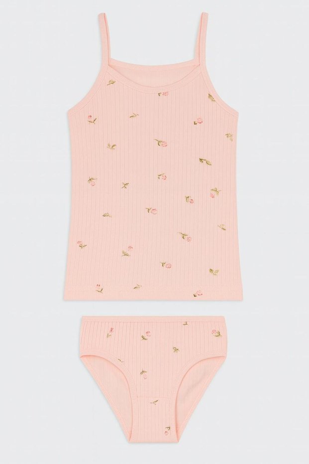 Girl's Derby Rope Strap Tank Top Panty Set, Set of 6