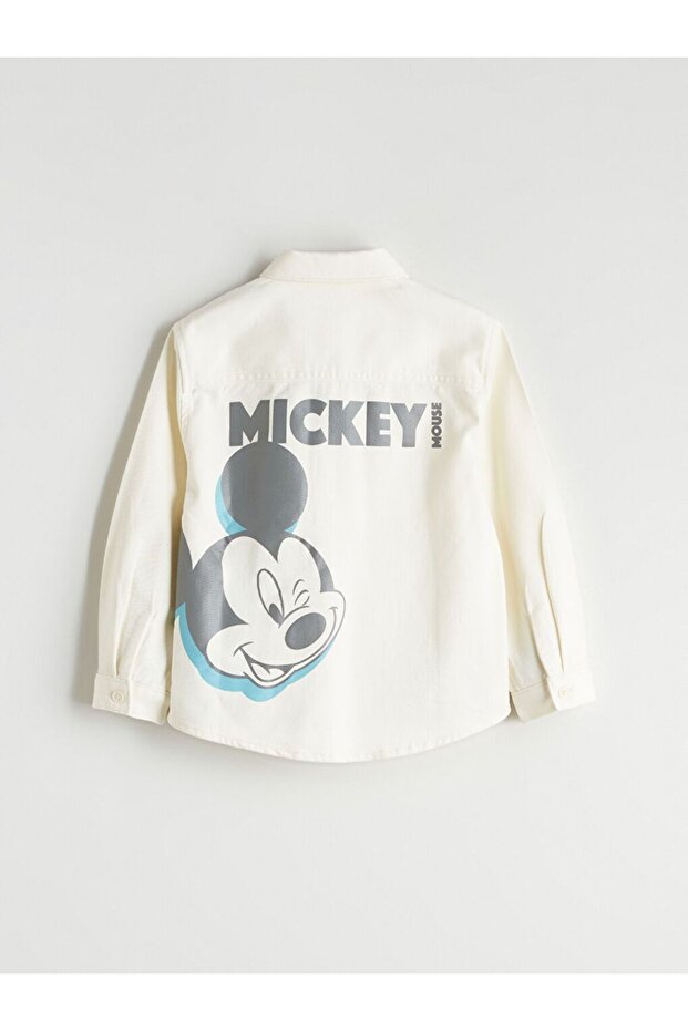 LCW Kids Mickey Mouse Baskılı Erkek Çocuk Gömlek - 6