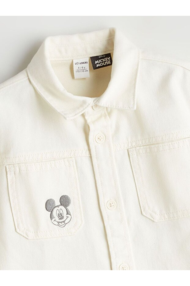 LCW Kids Mickey Mouse Baskılı Erkek Çocuk Gömlek - 5