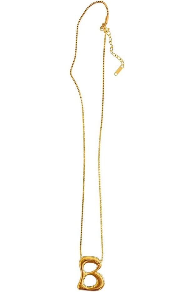 Balloon Letter Gold Color Necklace B Letter