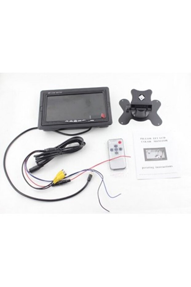 7" 12V - 24V LCD car display with remote control and wall mounting frame - 2