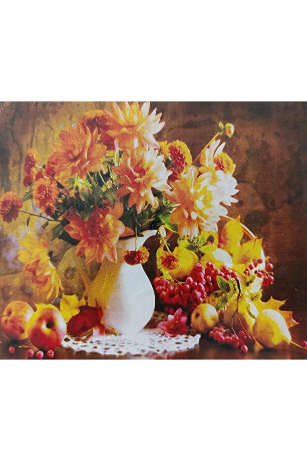 Framed Diamond Painting Beaded Tapestry Set Flowers in a Vase Size 50X40