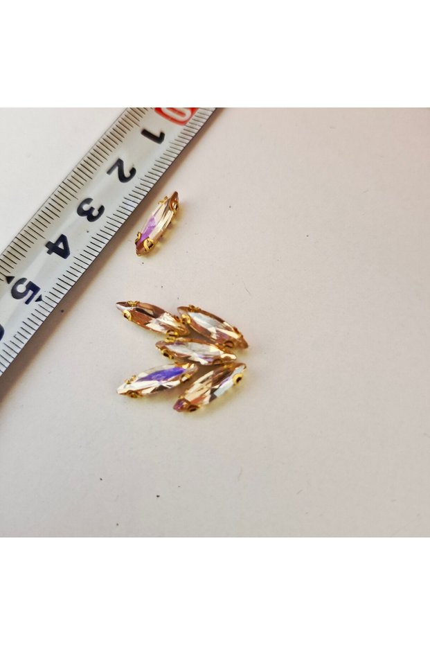 Gold Crystal Cut Stone with Case. Package Contains 10 Pieces.