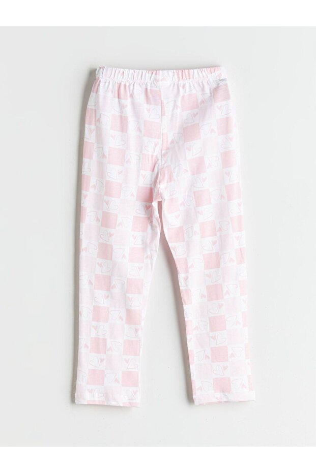 LCW Kids Gömlek Yaka Baskılı Kız Çocuk Pijama Takımı - 5