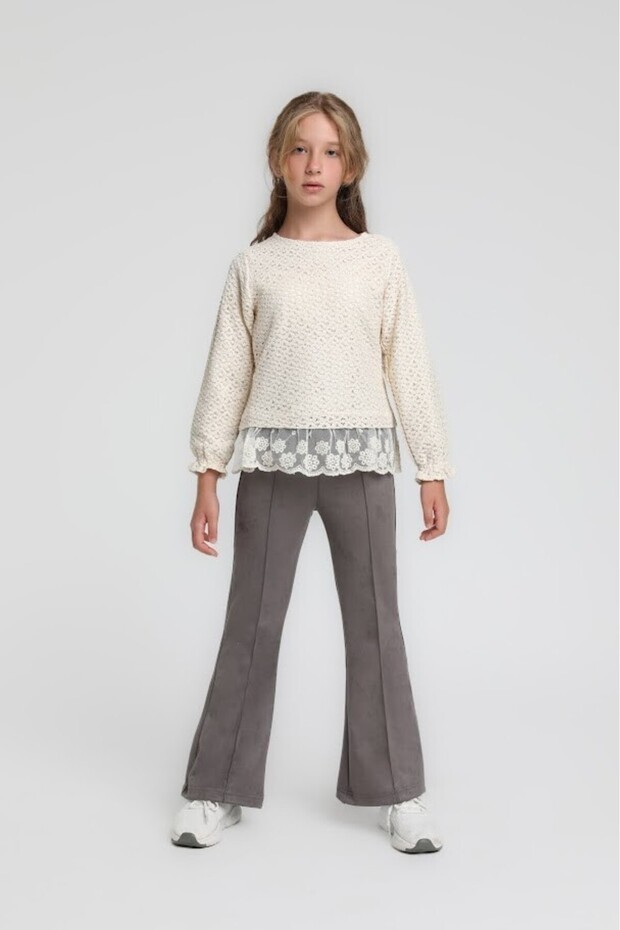 35835 Mesh Double Layer Girls Blouse