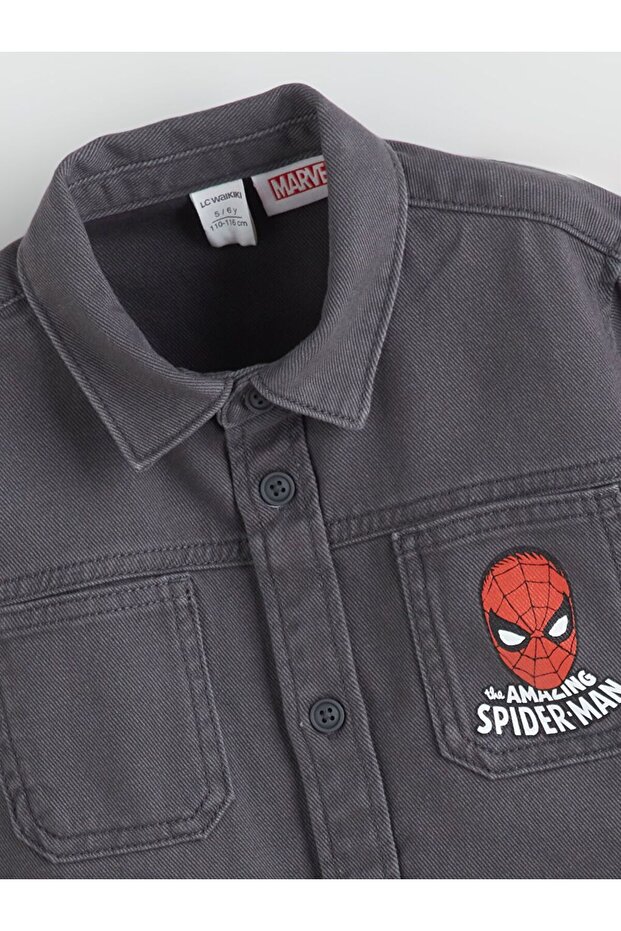 LCW Kids Spider-Man Baskılı Erkek Çocuk Gömlek - 3