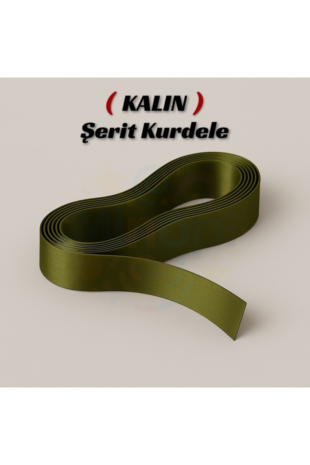 Olive green satin ribbon 2 cm 10 meters, bundle dowry special day decoration ribbon