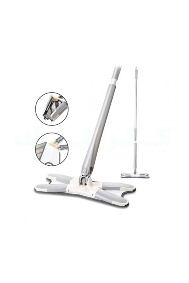 ممسحة أرضية مسطحة برأس دوار على شكل حرف X بزاوية 360 درجة - 1