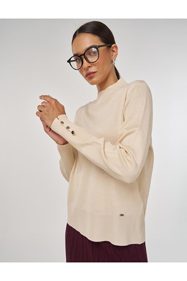 Basic Viskon Triko Kazak Taş - 6