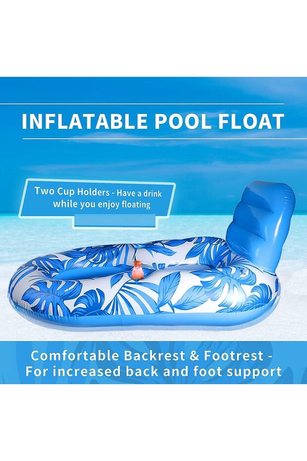 Inflatable Pool Float Adult Pool Floaties Lounger Floats Rafts Floating Chair Floats Water Floaty - 3