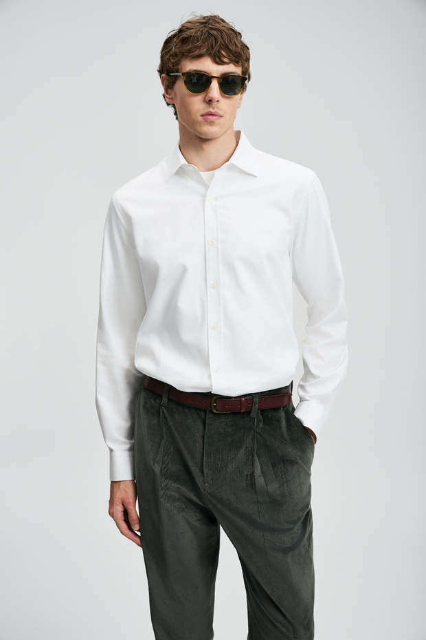 Veran Erkek Basic Gömlek Regular Fit Beyaz - 1