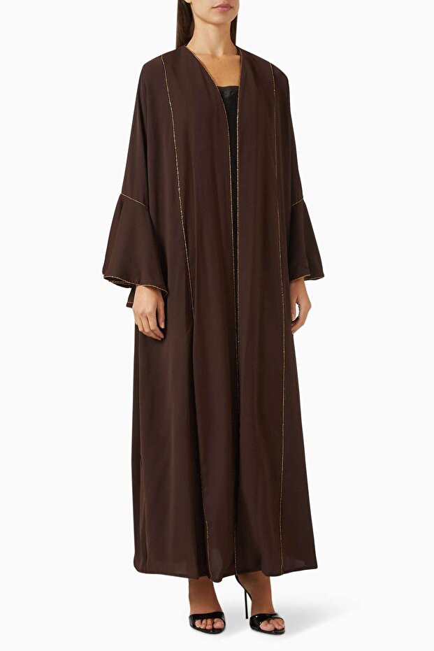 Elegant Look for Everyday and Special Occasions with This Stylish and Flowing Abaya with Ruffle Cuffs