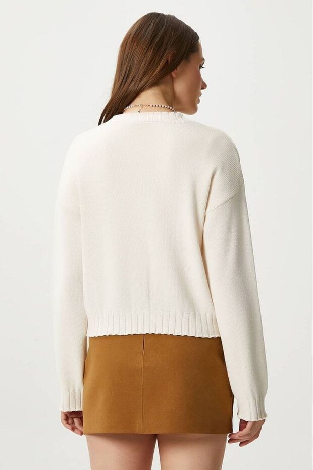 Kadın Kapsül Düğme Basic Triko Hırka - 8