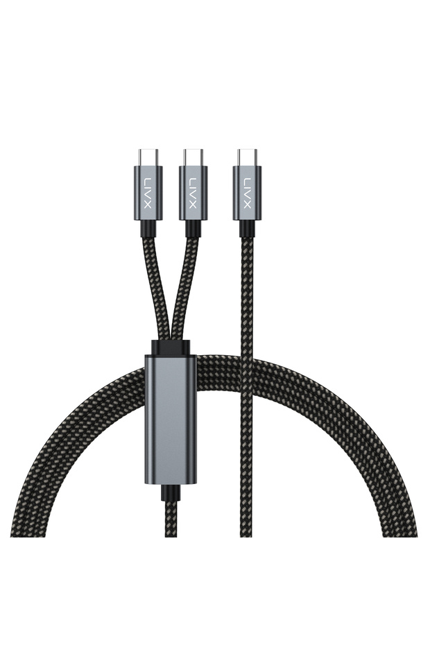 100W Çift Uçlu Type-C PD Şarj ve Veri Kablosu – E-Mark Chip, 1,5 Metre, Çift Cihaz Şarj Desteği - 1